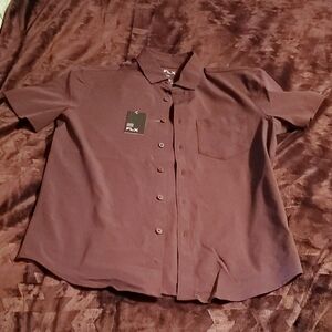 Men's Burgundy Short Sleeve Shirt